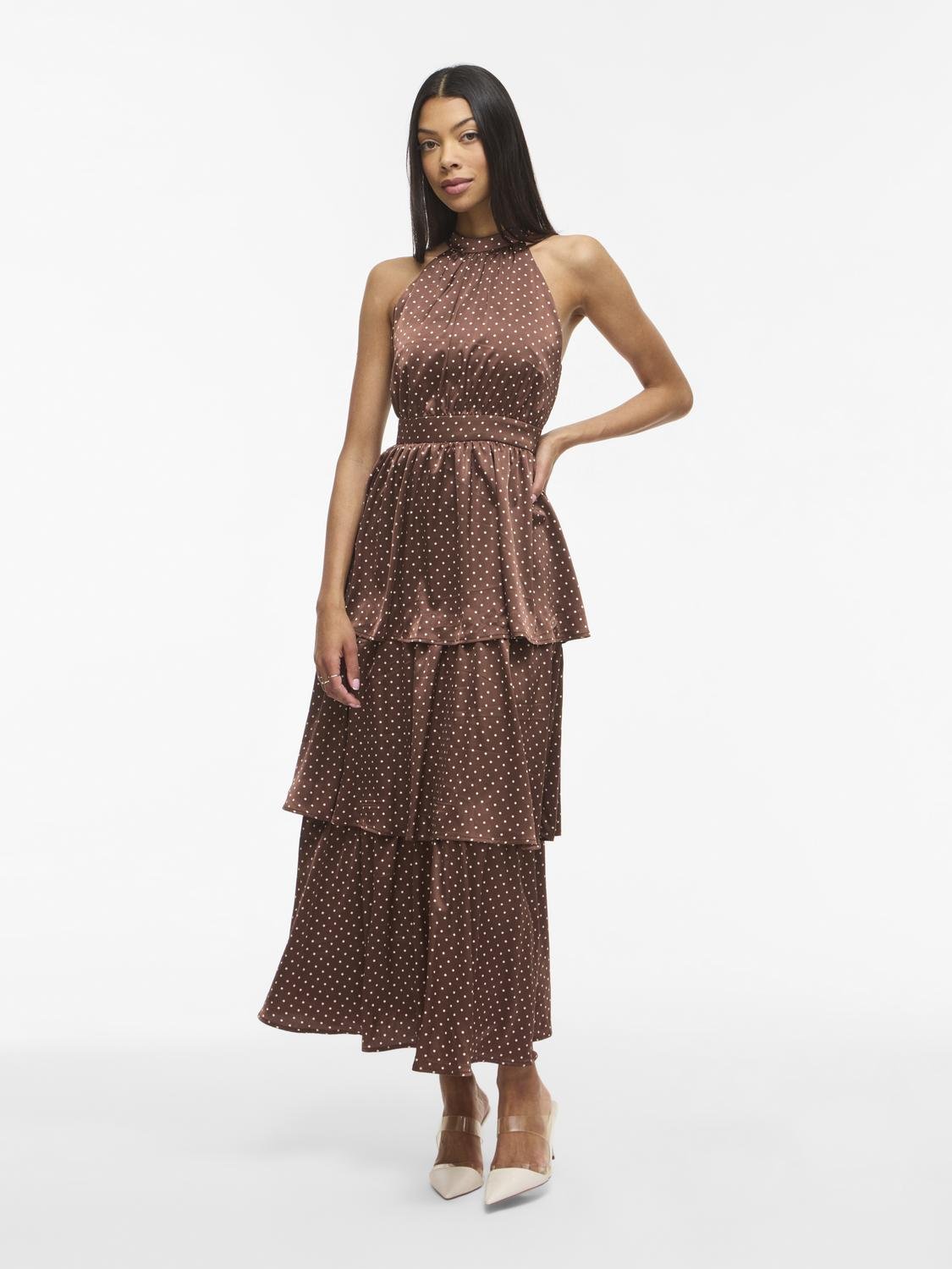VIKIMMIE Long Dress - Shaved Chocolate - VERO MODA & VILA Bergvik